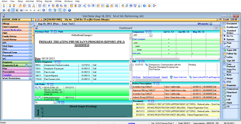 surgery center patient dashboard